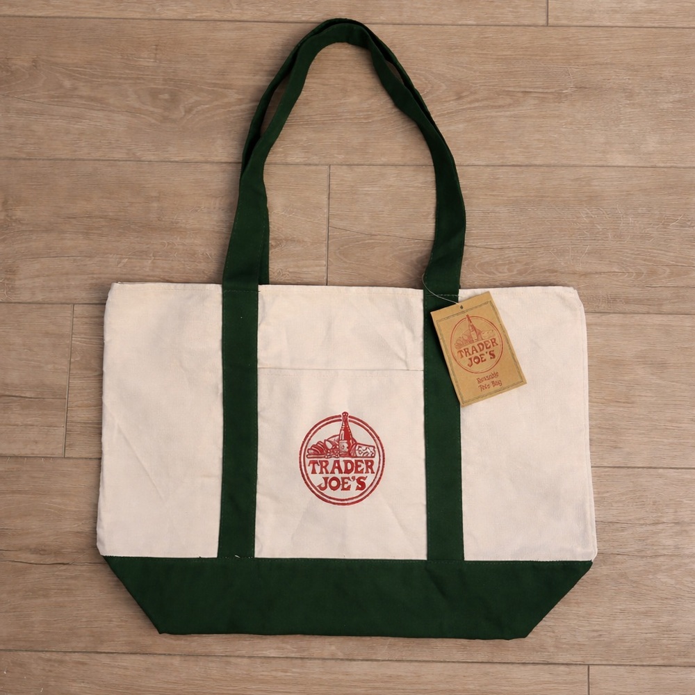 Trader Joe's Green Canvas Tote